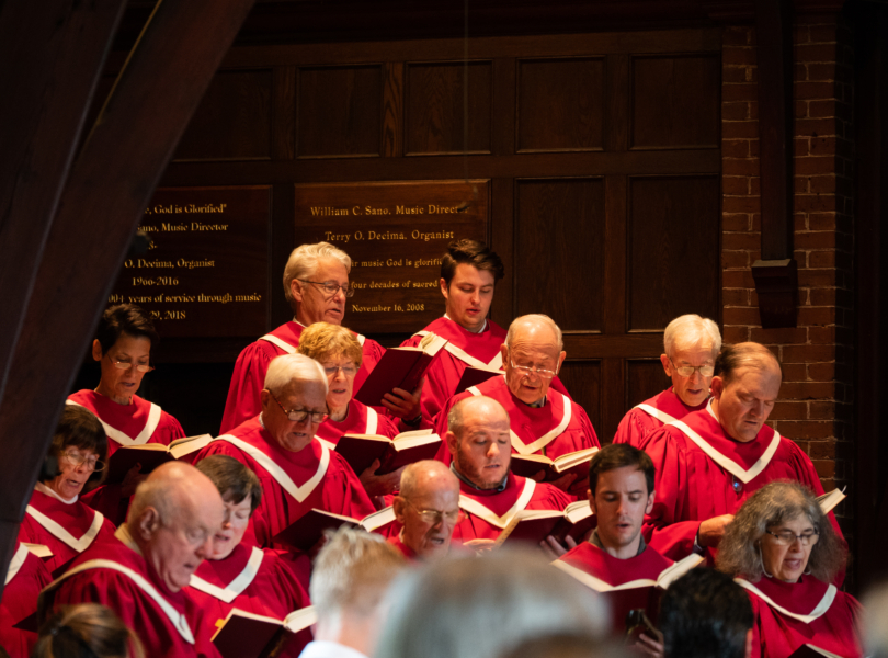 A choir singing