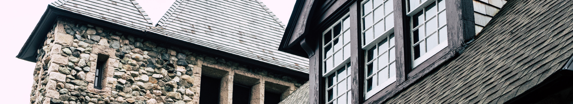 Detail of church exterior showing stones and windows